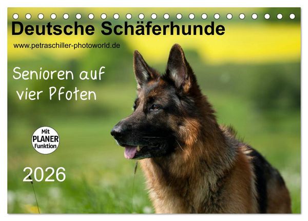 Produktbild: Deutsche Sch&auml;ferhunde - Senioren auf vier Pfoten (Tischkalender 2026 DIN A5 quer), CALVENDO Monatskalender