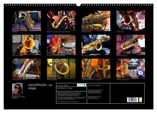 Produktbild: SAXOPHON - on stage (Wandkalender 2026 DIN A2 quer), CALVENDO Monatskalender