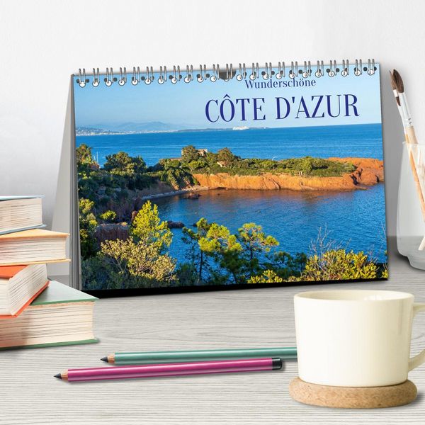 Produktbild: Wundersch&ouml;ne C&ocirc;te d'Azur (Tischkalender 2026 DIN A5 quer), CALVENDO Monatskalender
