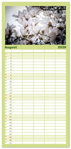 Produktbild: Familienplaner 2026 - Fr&uuml;hlingsbl&uuml;her - Farbenpracht nach dem Winter mit 5 Spalten (Wandkalender, 21 x 45 cm) CALVENDO