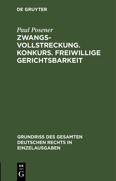 Produktbild: Zwangsvollstreckung. Konkurs. Freiwillige Gerichtsbarkeit
