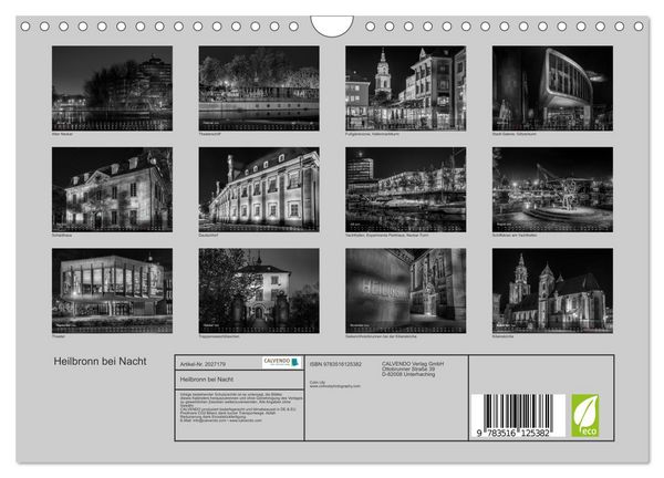 Produktbild: Heilbronn bei Nacht (Wandkalender 2026 DIN A4 quer), CALVENDO Monatskalender