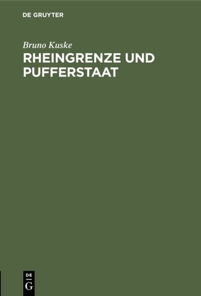 Produktbild: Rheingrenze und Pufferstaat