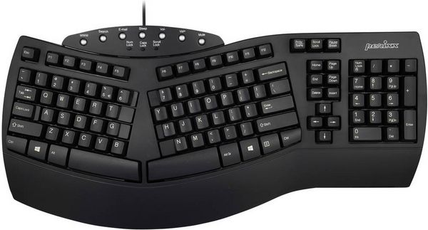 Produktbild: Perixx Periboard-512 USB Tastatur Deutsch, QWERTZ Schwarz Ergonomisch