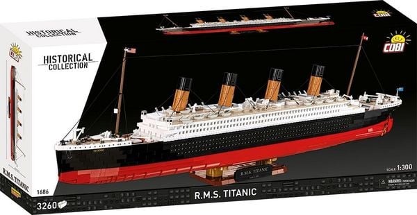 Produktbild: COBI Historical Collection 1686 - RMS Titanic, Bausatz 1:300, 3260 Klemmbausteine