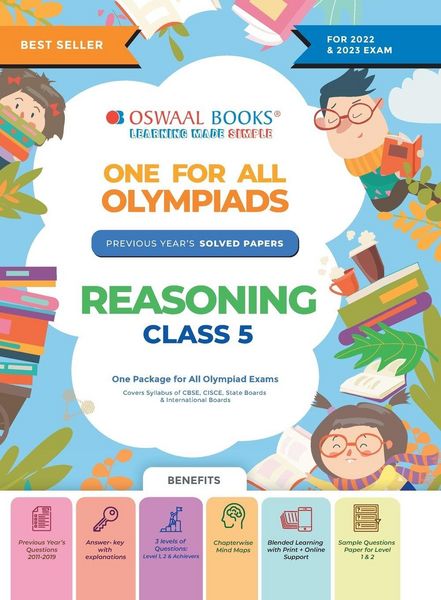 Produktbild: Oswaal One For All Olympiad Previous Years' Solved Papers, Class-5 Reasoning Book (For 2022-23 Exam)