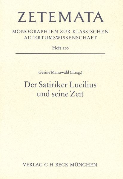 Produktbild: Der Satiriker Lucilius und seine Zeit