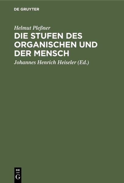 Produktbild: Die Stufen des Organischen und der Mensch
