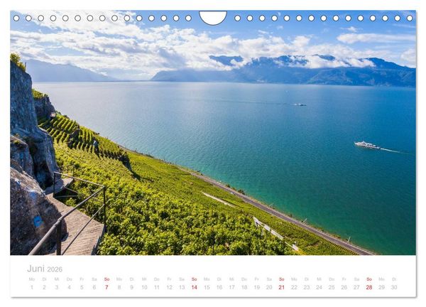 Produktbild: GENFER SEE Das Schweizer Ufer (Wandkalender 2026 DIN A4 quer), CALVENDO Monatskalender