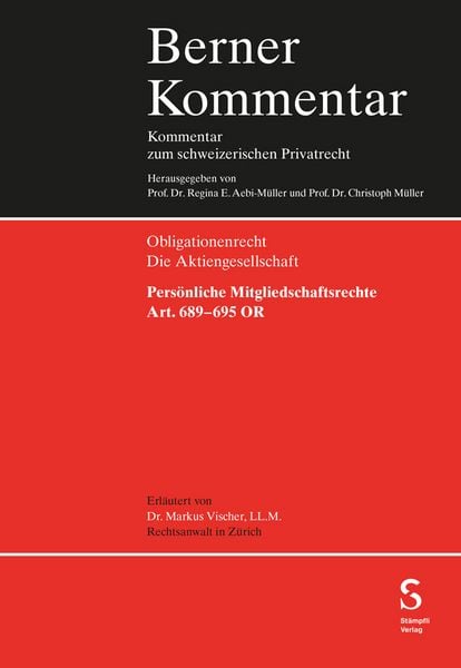 Produktbild: Pers&ouml;nliche Mitgliedschaftsrechte (Art. 689&ndash;695 OR)