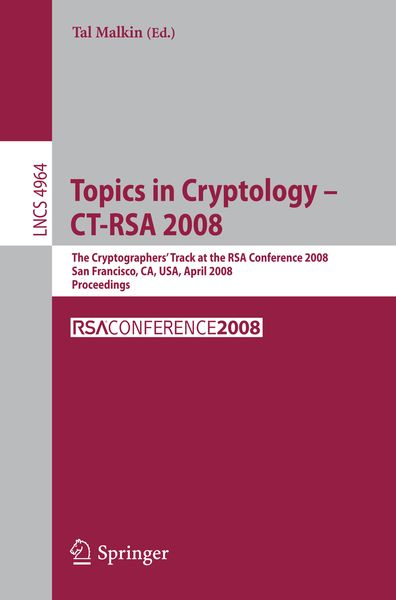 Produktbild: Topics in Cryptology &ndash; CT-RSA 2008