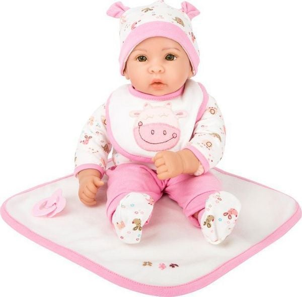 Produktbild: Small foot 11237 - Puppe Hanna mit wei&szlig;/rosa Zubeh&ouml;r, Weichk&ouml;rper-Puppe, 40cm