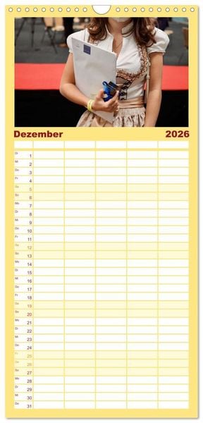 Produktbild: Familienplaner 2026 - Foto- und Bastelkalender Satin - Stilvoll zum Selbstgestalten mit 5 Spalten (Wandkalender, 21 x 45 cm) CALVENDO