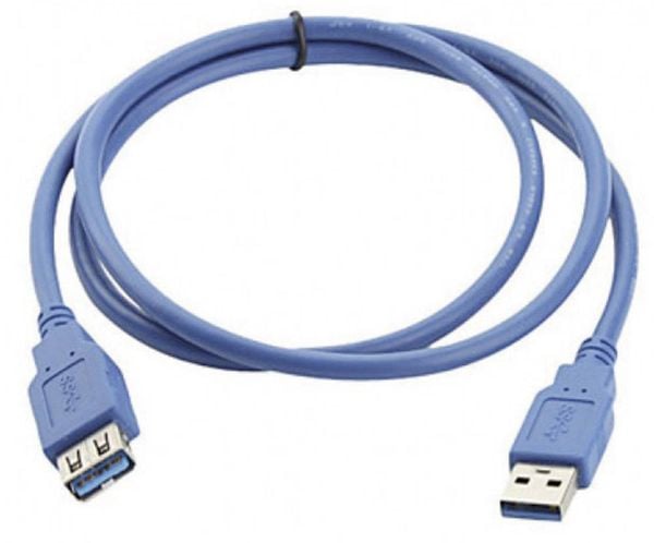 Manhattan USB-Kabel USB 3.2 Gen1 (USB 3.0 / USB 3.1 Gen1) USB-A Stecker, USB-A Buchse 2.00 m Blau vergoldete Steckkontak