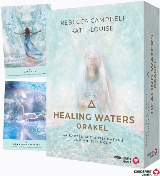 Healing Waters Orakel - 44 Karten mit Botschaften und Anleitungen, Set von Rebecca Campbell, Königsfurt-urania, 9783868268065