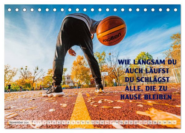 Produktbild: Positive Spr&uuml;che - Motivation und Basketball (Tischkalender 2024 DIN A5 quer), CALVENDO Monatskalender