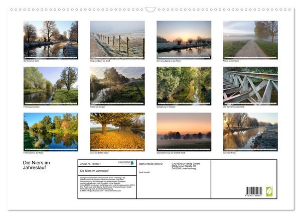 Produktbild: Die Niers im Jahreslauf (Wandkalender 2026 DIN A2 quer), CALVENDO Monatskalender