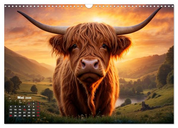 Produktbild: Highland K&uuml;he (Wandkalender 2026 DIN A3 quer), CALVENDO Monatskalender