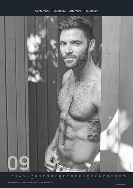Men 2026 - Bildkalender 29,7x42 cm - Männer - erotischer Kalender - hochwertiger Erotikkalender - schwarz-weiß - Wandplaner - Wandkalender
