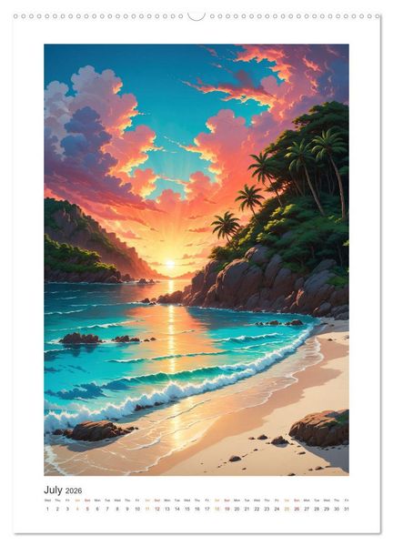 Produktbild: Fantastic Anime Worlds (Wall Calendar 2026 DIN A2 portrait), CALVENDO 12 Month Wall Calendar