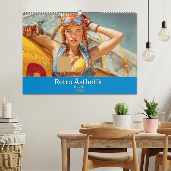 Produktbild: Retro &Auml;sthetik &ndash; Pin-up Girls (Wandkalender 2026 DIN A2 quer), CALVENDO Monatskalender