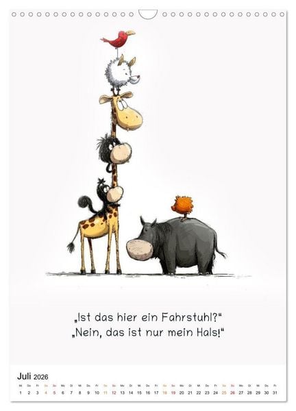 Produktbild: Tierische. Witzig. Wahr. (Wandkalender 2026 DIN A3 hoch), CALVENDO Monatskalender