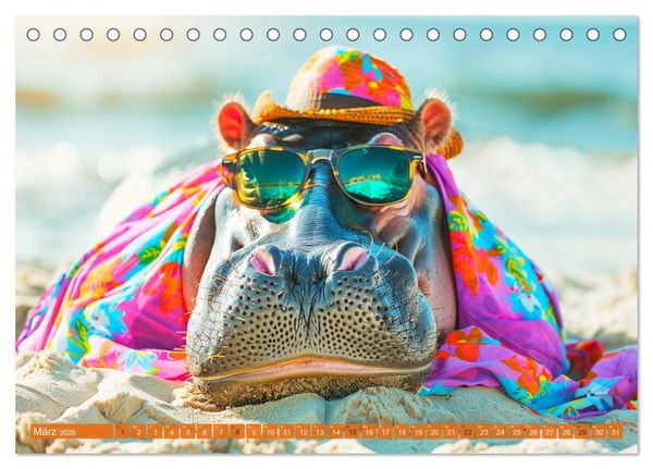 Produktbild: Big & Beautiful. Tierische Plus Size Models. Elefanten und Co. (Tischkalender 2026 DIN A5 quer), CALVENDO Monatskalender