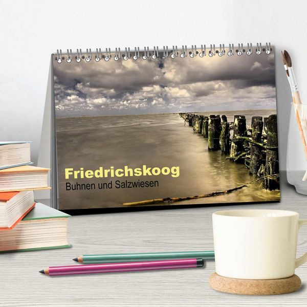 Produktbild: Friedrichskoog Buhnen und Salzwiesen (Tischkalender 2026 DIN A5 quer), CALVENDO Monatskalender