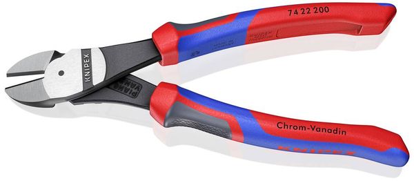 Produktbild: Knipex 74 22 200 Werkstatt Kraft-Seitenschneider mit Facette 200mm