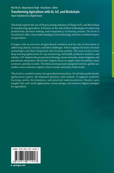 Produktbild: Transforming Agriculture with AI, IoT, and Blockchain