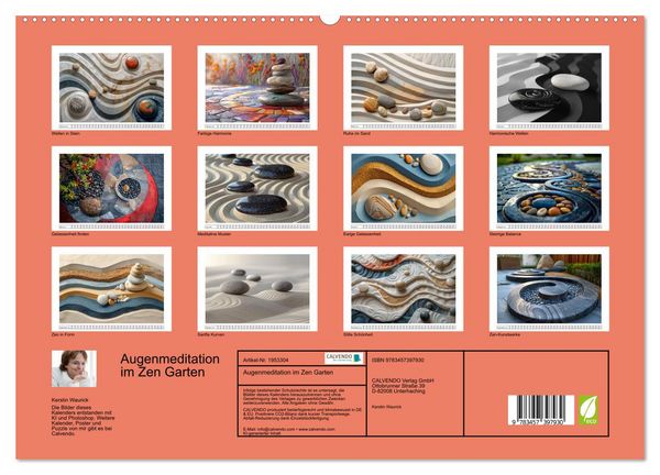 Produktbild: Augenmeditation im Zen Garten (hochwertiger Premium Wandkalender 2026 DIN A2 quer), Kunstdruck in Hochglanz