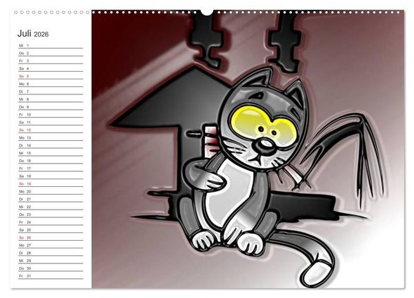 Produktbild: Alles f&uuml;r die Katz! Lustiger Katzen-Planer (hochwertiger Premium Wandkalender 2026 DIN A2 quer), Kunstdruck in Hochglanz