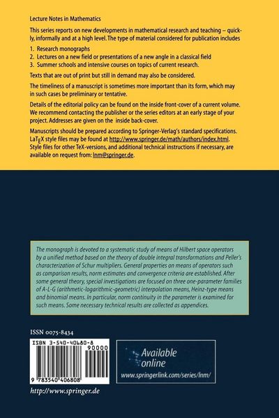 Produktbild: Means of Hilbert Space Operators