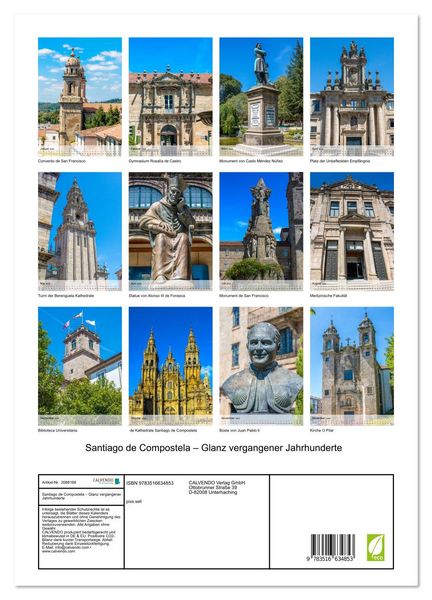 Produktbild: Santiago de Compostela &ndash; Glanz vergangener Jahrhunderte (Wandkalender 2026 DIN A3 hoch), CALVENDO Monatskalender