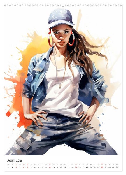 Produktbild: Hip Hop Girls. Rhythmic Expressions (hochwertiger Premium Wandkalender 2026 DIN A2 hoch), Kunstdruck in Hochglanz