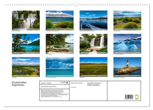 Produktbild: Zauberhaftes Argentinien (Wandkalender 2026 DIN A2 quer), CALVENDO Monatskalender