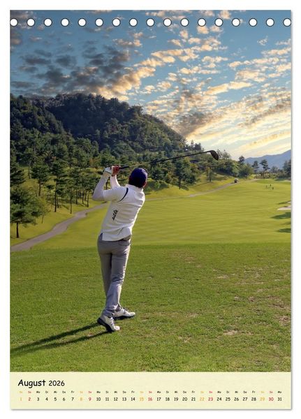 Produktbild: Golf Leidenschaft (Tischkalender 2026 DIN A5 hoch), CALVENDO Monatskalender