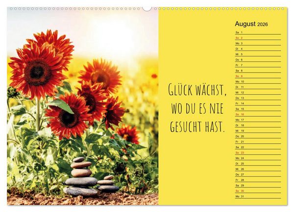 Produktbild: Eine Portion Gl&uuml;ck - Motivationskalender f&uuml;rs ganze Jahr (hochwertiger Premium Wandkalender 2026 DIN A2 quer), Kunstdruck in Hochglanz