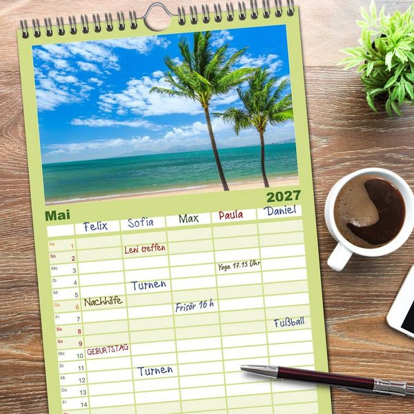 Produktbild: Familienplaner 2027 - Australien mit 5 Spalten (Wandkalender, 21 x 45 cm) CALVENDO