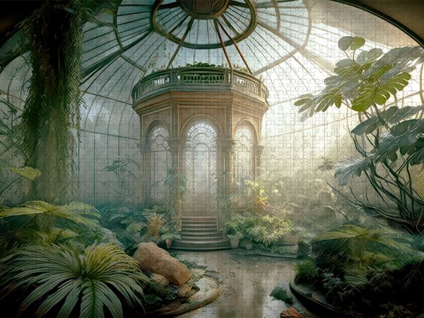 Produktbild: CALVENDO Puzzle Exklusiver Glaspavillon im Wintergarten | 1000 Teile Lege-Gr&ouml;&szlig;e 64x48cm Foto-Puzzle f&uuml;r gl&uuml;ckliche Stunden