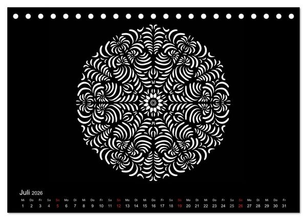 Produktbild: Entspannung und Ruhe durch Mandalas (Tischkalender 2026 DIN A5 quer), CALVENDO Monatskalender