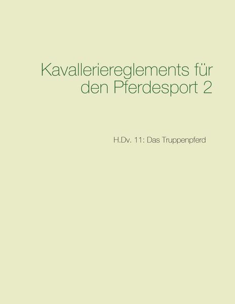 Produktbild: Kavalleriereglements f&uuml;r den Pferdesport 2