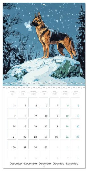 Produktbild: German Sheperd - Comic Style (Wall Calendar 2026 12 &times; 12 Inch) CALVENDO 12 Month Wall Calendar
