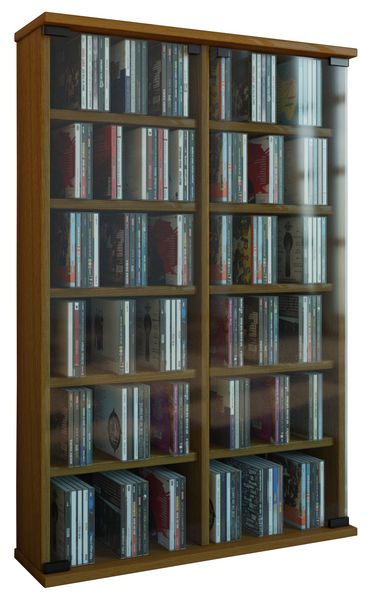 Produktbild: Holz CD DVD Stand Regal Schrank Roma Glast&uuml;r