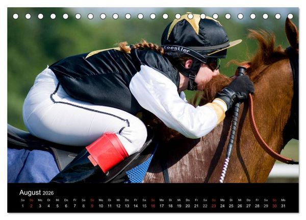 Produktbild: Faszination Galopprennen in Baden-Baden (Tischkalender 2026 DIN A5 quer), CALVENDO Monatskalender
