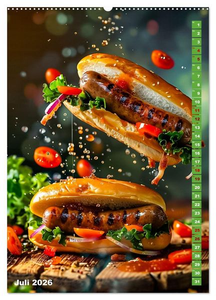 Produktbild: Leckeres Fast Food (hochwertiger Premium Wandkalender 2026 DIN A2 hoch), Kunstdruck in Hochglanz