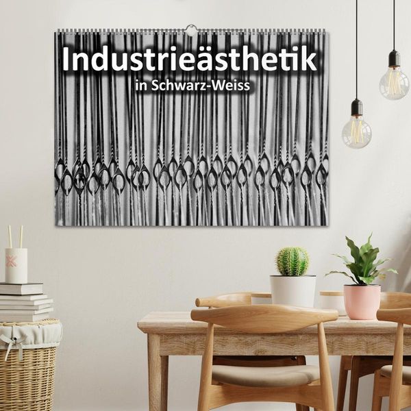 Produktbild: Industrie&auml;sthetik in Schwarz-Weiss (Wandkalender 2026 DIN A2 quer), CALVENDO Monatskalender