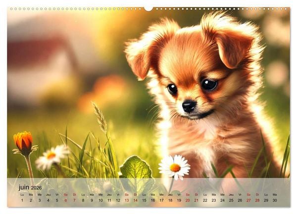 Produktbild: Chiots Chihuahua - Petits miracles (Calendrier mural 2026 DIN A2 vertical) calendrier de bureau