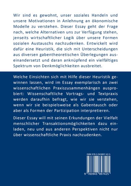 Produktbild: Wissenschaft als Gabentausch?