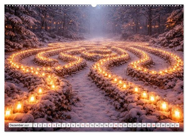 Produktbild: Labyrinth - Die stille Kunst der Umwege (hochwertiger Premium Wandkalender 2027 DIN A2 quer), Kunstdruck in Hochglanz